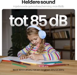 Xssive WKH02 Koptelefoon Kinderen - Bluetooth 5.4 - Kinder Koptelefoon Draadloos, Microfoon & Volumebegrenzing - Vanaf 2 jaar - Verstelbaar - Blauw — thumbnail 7