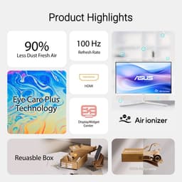 ASUS EyeCare VU249HFI-W - Full HD Monitor - IPS - 100Hz - Ingebouwde Air Purifier​ - EPEAT Gold - 24 Inch — thumbnail 5