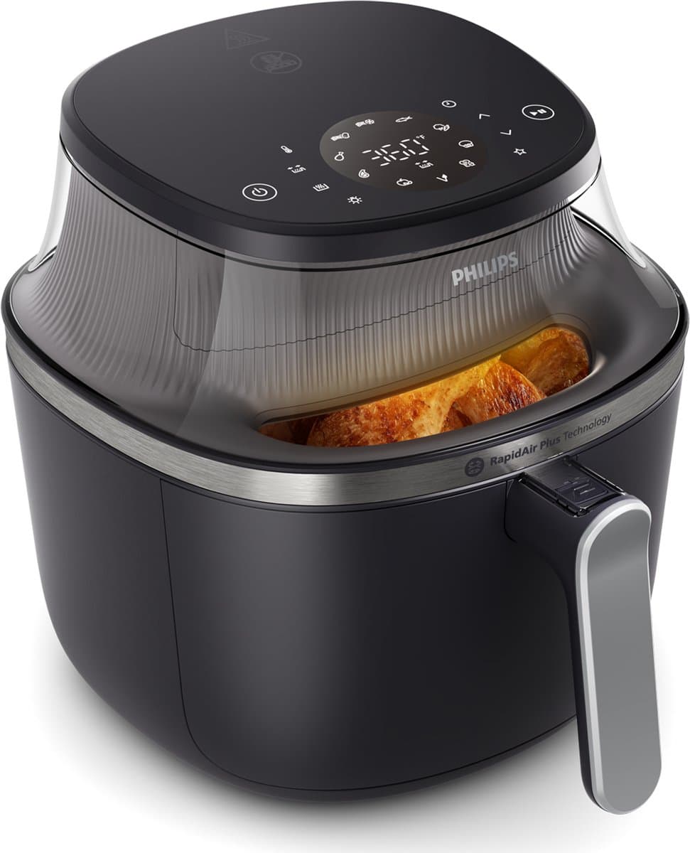 Philips 3000 Series Airfryer - NA321/00 - Kijkvenster - RapidAir Plus - 4.2L - Tot 4 Personen - Zwart — afbeelding 1