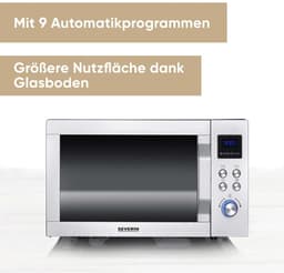 Severin MW 7777 Combi magnetron – Glazen Bodem zonder Draaiplateau – Ultra-Hetelucht tot 230 °C - 25 Liter - RVS — thumbnail 13