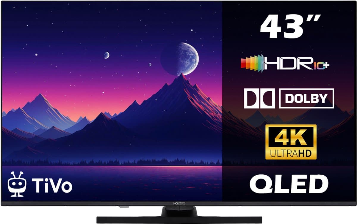 Horizon Smart TV 43 inch QLED - 4K ULTRA HD Televisie - XT Line - WiFi - Netflix - Voice Assistant - Ultra Narrow Design — afbeelding 1
