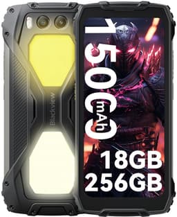 Blackview BV7300 - Robuuste Smartphone - 18GB RAM - 256GB - 15000mAh - Dual 4G LTE - Dual 800LM Campingverlichting - Android 14 - IP68 Waterdicht - 6580mAh - NFC - GPS - Zwart — thumbnail 1