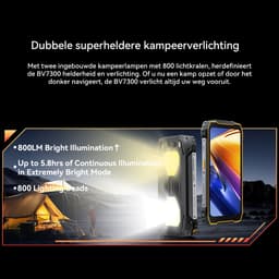 Blackview BV7300 - Robuuste Smartphone - 18GB RAM - 256GB - 15000mAh - Dual 4G LTE - Dual 800LM Campingverlichting - Android 14 - IP68 Waterdicht - 6580mAh - NFC - GPS - Zwart — thumbnail 11