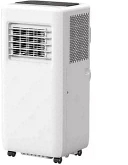 3-in-1 Mobiele airco - 9000 BTU - Draagbare airconditioner - 3-in-1 koelen, ventilator en luchtontvochtiger - geschikt voor ruimte tot 28 m² - met afstandsbediening en 24-uurs timer - LED-display - wit — thumbnail 1
