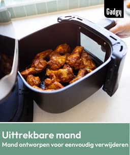 Gadgy Airfryer 5L met Kijkvenster – 1400W – Digitale Heteluchtfriteuse – 7 Voorgeprogrammeerde Programma’s – Touchscreen – Tot 200°C – Gezond Frituren Zonder Olie — thumbnail 5