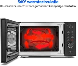 MEDION magnetron met grill en convectie (23 liter, 900 watt, 1000 watt grill, 1680 watt convectiefunctie, 11 automatische programma's, 5 vermogensstanden, ontdooifunctie, roestvrij staal, MD12031) zwa — thumbnail 4