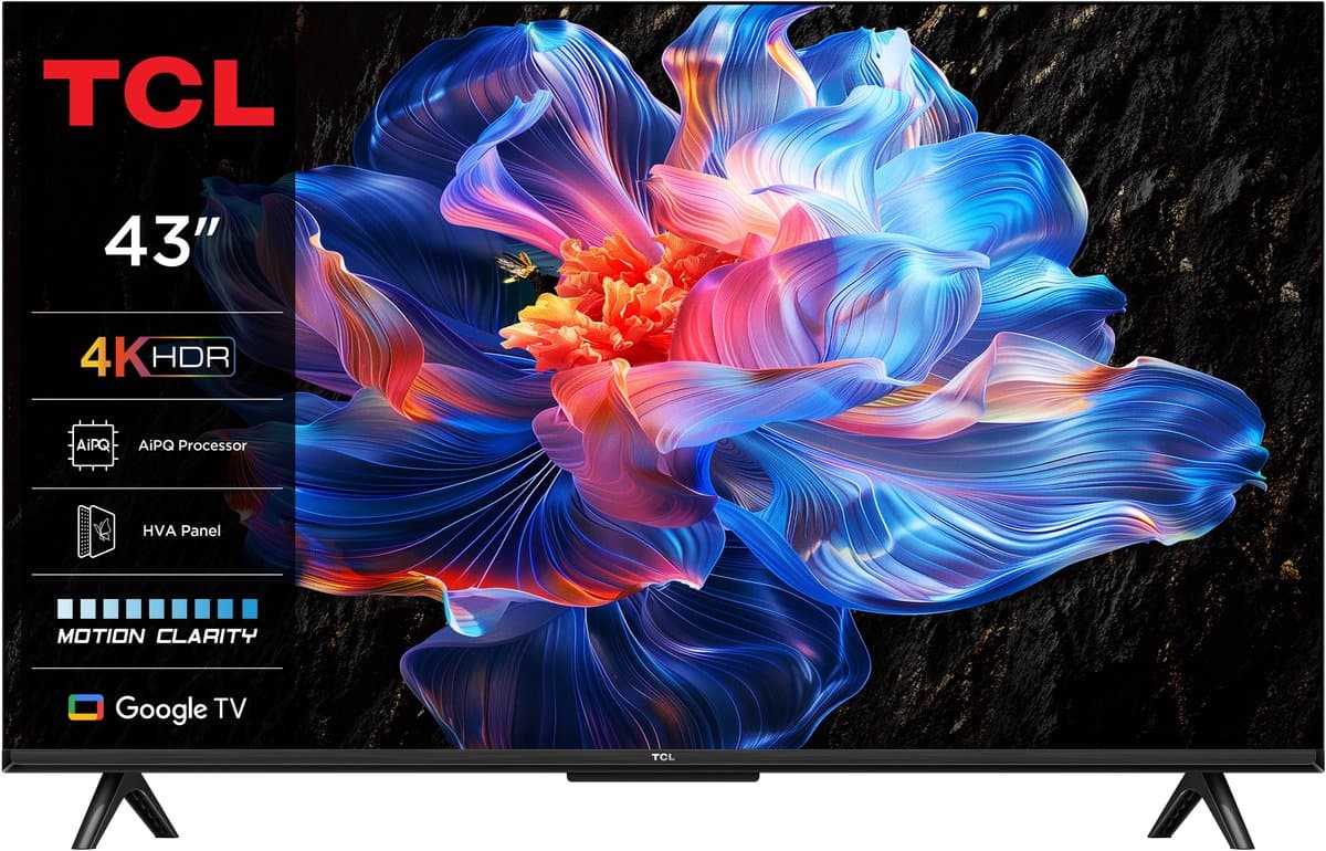 TCL 43P61K 43inch 4K LED 60Hz 2025 televisie — afbeelding 1