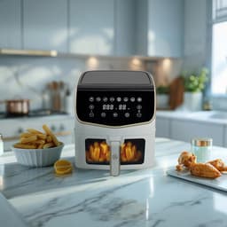 AG Airfryer XXL Premium - Wit- Luchtfriteuse - Anti-aanbak - Tot 8 personen- Vaatwasserbestendig - Met Receptenboek - Extreem Stil- Snelkooktechnologie - Digitaal Display - Tot 200°C - 8 Voorgeprogrammeerde standen. 7.5L — thumbnail 11