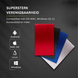CRLYN® Harde Schijf Extern - Draagbare - 500GB Opslag - Zilver — thumbnail 4