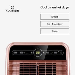 Klarstein Mobiele airconditioner met luchtafvoerslang, 4-in-1 airconditioner met ventilator, luchtontvochtiger & nachtmodus, Kleine & draagbare airconditioner met app-bediening, 12000 BTU Laag verbruik,5 kW voor 59 m² - Afstandsbediening Timer — thumbnail 11