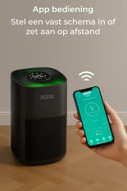 Luchtreiniger / Air Purifier met APP en HEPA 13 filter + koolstoffilter - Werkt tegen huisstofmijt, hooikoorts, allergie, stof, - 210 m³/u - Zedar L600 — thumbnail 2