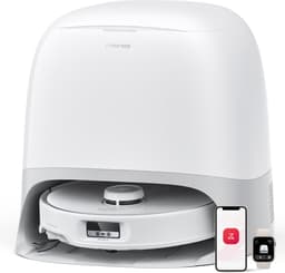 Roborock Qrevo Curv – Robotstofzuiger met dweilfunctie – 18500 Pa zuigkracht – Zelfreinigend dock & AI-navigatie – Dual Anti-Tangle-systeem – AdaptiLift-chassis – 75 ℃ warmwater mopwas – Intelligente vuildetectie & spraakassistent – Wit — thumbnail 1