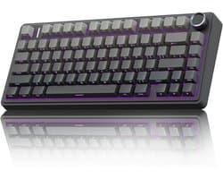 EPOMAKER x AULA F75 - Zwart/Grijs - Mechanisch Draadloos Toetsenbord - RGB - 75% - QWERTY - Gaming Keyboard - Leobog Reaper Switch