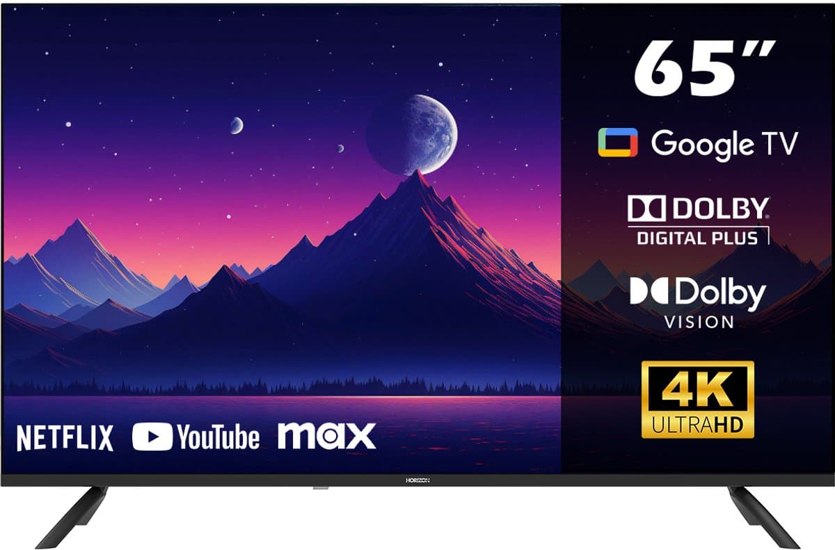 Horizon Smart TV 65 inch - 4K ULTRA HD LED Televisie - XT Line - Google TV WiFi - Voice Assistant - Frameless Slim Design — afbeelding 1