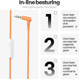 Xssive KH01 Koptelefoon Kinderen - Kinder Koptelefoon met Draad, Microfoon & Volumebegrenzing - Vanaf 2 jaar - Verstelbaar - Wit/Oranje — thumbnail 6