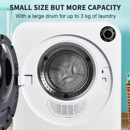 Sweiko Afvoerluchtdroger Wasdroger, RVS droger, 3 kg, 830W, Wit/Drievoudige filter, 5 programma's, wit, Overhittebescherming, Wandmontage [Energieklasse C] — thumbnail 8