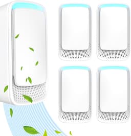 Plug-in luchtreiniger - Negatieve ionentechnologie, stille werking voor thuisgebruik, negatieve ionenluchtreiniger voor slaapkamer, kantoor, dierenkamer, badkamer, wit - 4-pack — thumbnail 1