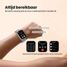 Maoo ProWatch AMOLED Smartwatch Dames en Heren - Milanese Bandje en 3 Siliconen Bandjes - Stappenteller - Hartslagmeter- Bloeddrukmeter - Slaapmonitor - Multisport - Geschikt voor Android en iOS - Zilver — thumbnail 7