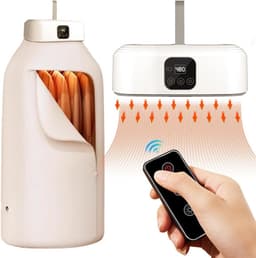 Draagbare Wasdroger - 600W Elektrische Wasdroger - droger warmtepompdroger - Opvouwbare droger - Afstandsbediening met timer - Twee snelheden - Geschikt voor thuis, campers, appartementen en hotels - Wit — thumbnail 5