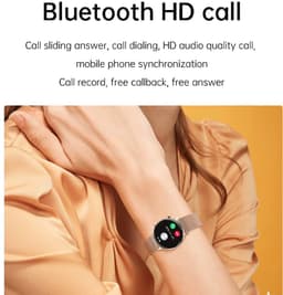 Smartwatch voor Dames 1.19inch AMOLED - Hartslagmeter - Stappenteller - Slaapmonitor - Multisport - Compatibel met Android en iOS - Waterproof - ZWART - Staal Band — thumbnail 10