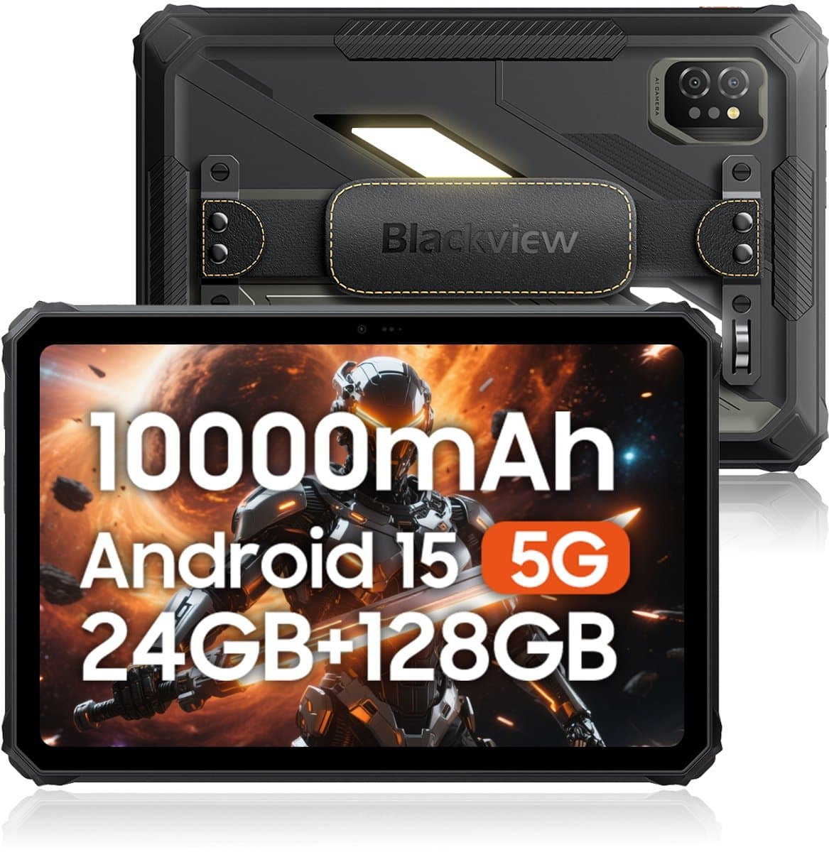 Blackview Active 7 - Tablet - 24GB RAM - 128GB ROM - Dual 4G SIM - 11 inch - 10000mAh - Octa Core - Android 15 Bluetooth 5.0 - NFC - OTG - Zwart — afbeelding 1
