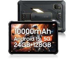 Blackview Active 7 - Tablet - 24GB RAM - 128GB ROM - Dual 4G SIM - 11 inch - 10000mAh - Octa Core - Android 15 Bluetooth 5.0 - NFC - OTG - Zwart