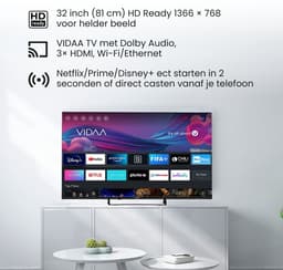 Salora FOD32HV - 32 Inch - Smart TV - HD Ready - VIDAA TV - Smart 32 inch tv - 2025 — thumbnail 3