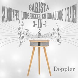 Doppler Barista SoundTable – 3-in-1 Bluetooth Speaker Tafeltje met Wireless Charging & Houten Design – Lichtbruin — thumbnail 7