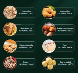 Livista Airfryer XXL – 6L – 8 Programma’s – LCD Touchscreen – PFAS-vrij – 1400W – Zwart — thumbnail 6