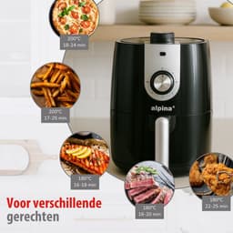 alpina Airfryer 2L - Heteluchtfriteuse 1-4 Personen - Air Fryer met Timer - Instelbare Temperatuur 80 tot 200 Graden - met Timer Functie - Heteluchtoven 900W — thumbnail 4