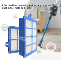 HEPA Filter - Vervangende - 2 stuks - Geschikt voor Philips en Electrolux - Stofzuiger Onderdelen - Vervangt - Standaard Filter - Premium Kwaliteit - Blauw - Voor Mensen met een Allergie — thumbnail 3