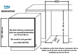 Beko - BDIN38550C - Vaatwasser - Volledig ingebouwd - 15 couverts - Energielabel B — thumbnail 2