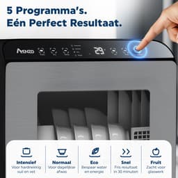Amenzo® - Mini Vaatwasser - Inclusief App - Energielabel A - 900 Watt - 5 Programma's - Zwart - Afwasmachine - Met Waterreservoir — thumbnail 13