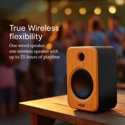 House of Marley Get Together Duo 2 Bluetooth Boekenplank Speakers - Draadloze Speaker - Hifi speakers - Stereo Set - Home Audio - FSC Bamboo Hout - Versie 2 — thumbnail 2