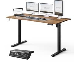 SENSE7 NOJO LIGHT - Zit Sta Bureau - 140 cm x 70 cm - Elektrisch bureau - Verstelbare bureau - Elektrische Hoogteverstelling, Hoogte 72-118 cm, Intelligent Bedieningspaneel, Donkerbruin