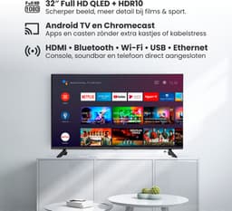 Salora QLED32TV - Smart TV - Smart tv 32 inch - Android TV - QLED TV - Full HD - 2025 — thumbnail 4