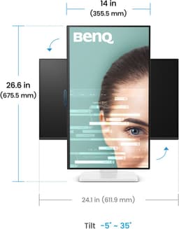 BenQ GW2790TC EyeCare monitor 27 inch - IPS 1080p beeldscherm - FHD - Eye-Care - 144Hz verversingssnelheid - 1 x USB-C - 1 x HDMI - 1 x Display Port - 5 ms - Ergo Design - In hoogte verstelbaar - Native contrast 1500:1 — thumbnail 14