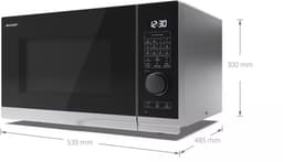 Sharp YCPC284AES - Combi magnetron - 28 liter - vrijstaand - tiptoets + draaiknop bediening - zilver — thumbnail 5
