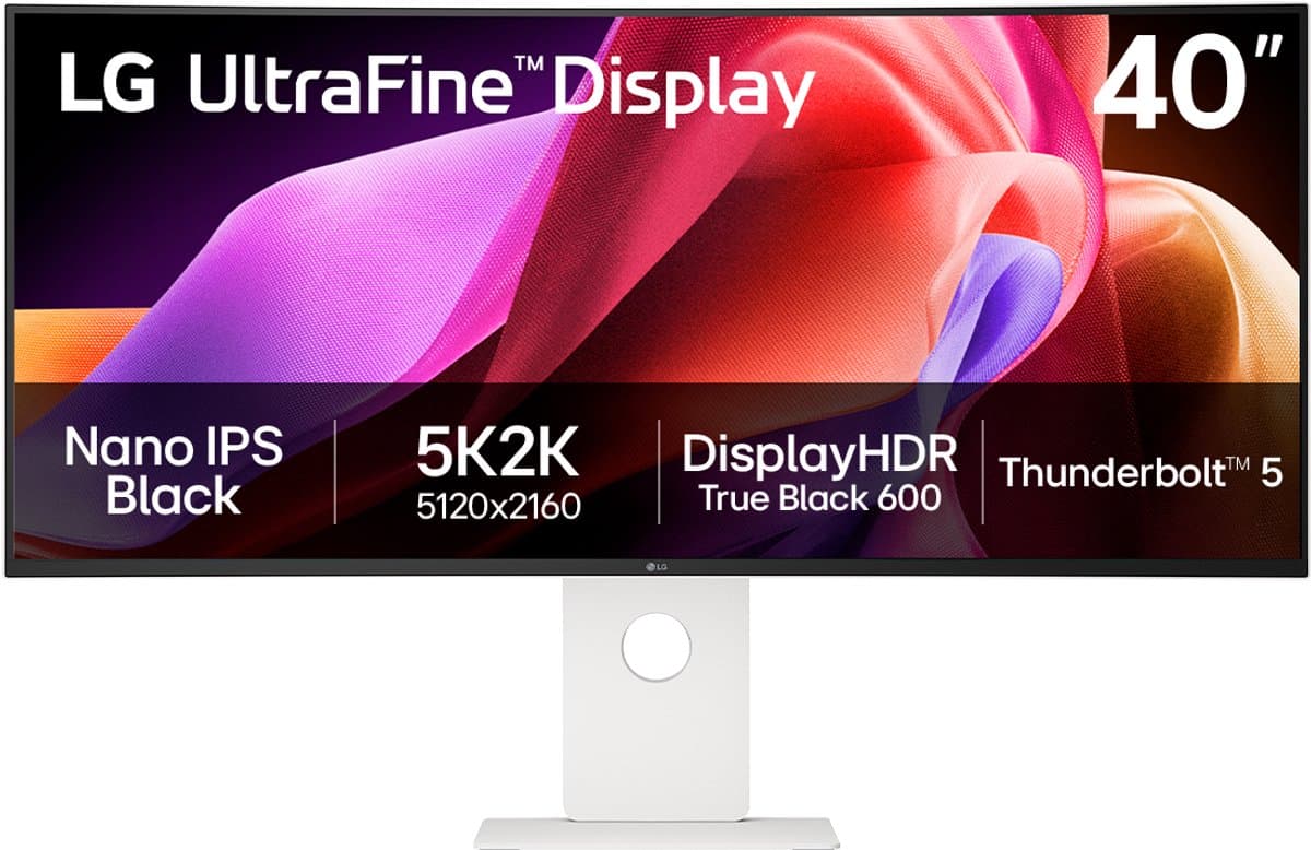 LG 40U990A-W - 5K2K Nano IPS Black Monitor - ThunderBolt 5 - 96W - USB-C - RJ-45 - 40 inch — afbeelding 1