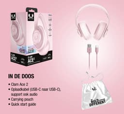 Fresh 'n Rebel Clam Ace 2 – Draadloze Bluetooth Koptelefoon met Active Noise Cancelling – 100+ uur Speeltijd - Met volume wiel - Pastel Pink — thumbnail 8