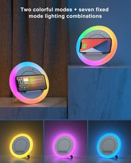 Crrynuo - Bluetooth Speaker - Draadloze Speaker - Multifunctionele LED Speaker - 1 Stuk - 4-In-1: Speaker + Nachtlamp + Oplader + Houder - Wit — thumbnail 3