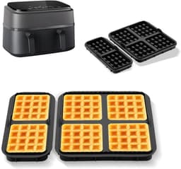 2 stuks wafelinzetstukken - geschikt voor Philips Airfryer 3000-serie (6L/3L) & Tefal EY9018 Airfryer - zwart — thumbnail 6