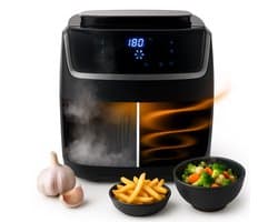 Princess 182080 Steam Airfryer 6,5L – 2-in-1 Stoomoven & Heteluchtfriteuse – 1700W – 8 Programma’s – Digitaal Display – Gezond Koken – Zwart