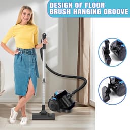 Royalty Line® VCO7221 Stofzuiger Zonder Zak - 2 Liter Cyclonische Stofzuigers - HEPA Filter - Vacuum Cleaner Met Sterke Zuigkracht - Compact en Lichtgewicht - Zwart — thumbnail 3