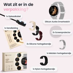 Siltcon® Auréa Smartwatch Dames & Heren - Horloge Dames - Stappenteller Horloge Dames - Hartslagmeter - Slaapmonitor - Saturatiemeter - Geschikt voor iOS/Android - AMOLED - RVS - Elke pols - Incl. 5 Bandjes — thumbnail 14