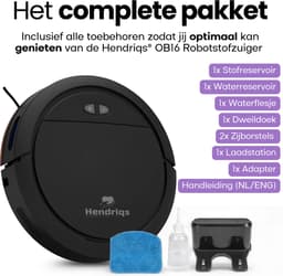 Hendriqs® Robotstofzuiger met Dweilfunctie en Laadstation - Geschikt voor Huisdieren - Tot 243 Minuten Accuduur & Krachtige Zuigkracht - Elektrische Stofzuiger Robot - Dweilrobot - Vacuum Cleaner — thumbnail 4