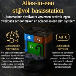 SwayTosh Nobilenta V2 – Robotstofzuiger Met Dweilfunctie – 10.000Pa – 2025 – AI Intelligence – Zelfreinigend Station & Auto-Dweilpad Reiniging – Drempels Tot 3 Cm – Volledig Beheer Via App – Robotstofzuiger Met Laadstation — thumbnail 10