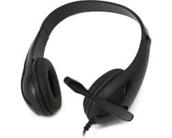 Platinet FH4008B - Stereo Headset - Zachte Oorschelpen - Lange kabel - Met Microfoon - Zwart