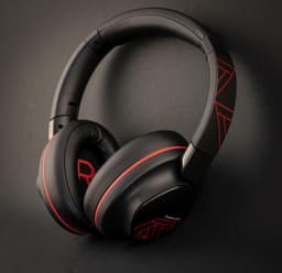 PowerLocus MoonFly Koptelefoon Over-Ear met Active Noise Cancelling, Draadloze Hoofdtelefoon, Voice Assistant Activation - Zwart/Rood — thumbnail 7