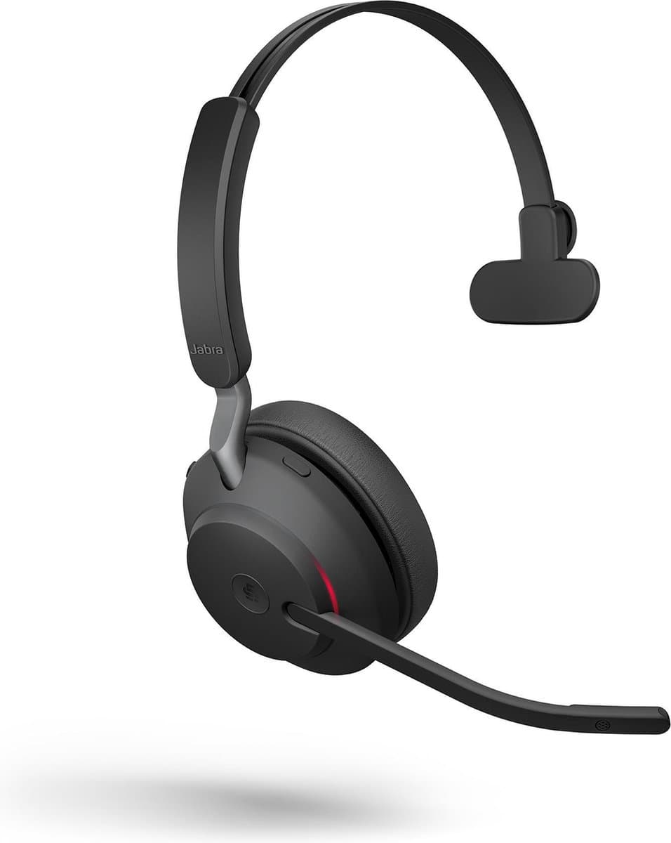 Jabra Evolve2 65 MS Mono Bluetooth Headset USB-A - Microsoft Teams gecertificeerd - Incl. Laadstandaard - Zwart — afbeelding 1
